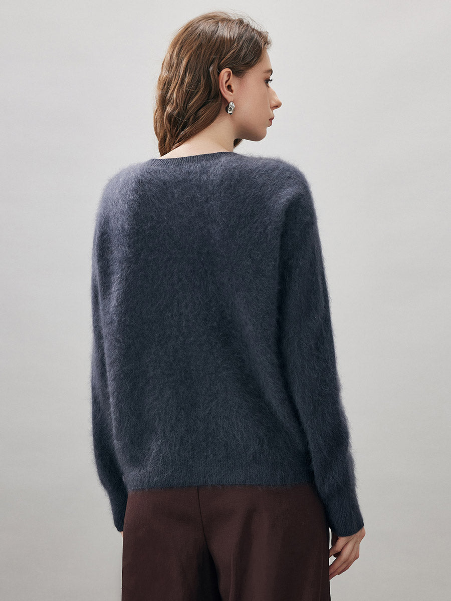 COMOBOCA Women's Wool Seamless Brushed Knit Sweater