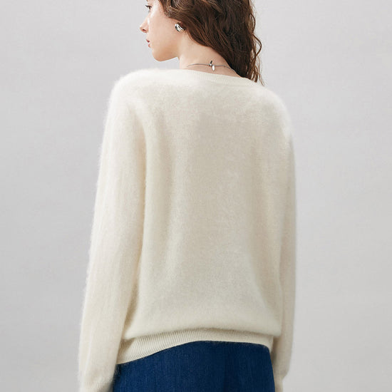 COMOBOCA Women's Wool Seamless Brushed Knit Sweater