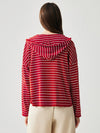COMOBOCA Women's Striped Button Hooded Cardigan