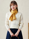 COMOBOCA Yellow 100% Wool Elegant Ribbed Scarf