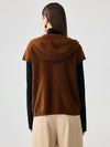 COMOBOCA 100% Cashmere Women's Hooded Double-Head Zipper Vest