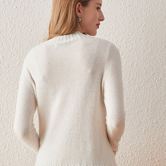 COMOBOCA 100% Cashmere Women's Mock Neck Knit Sweater