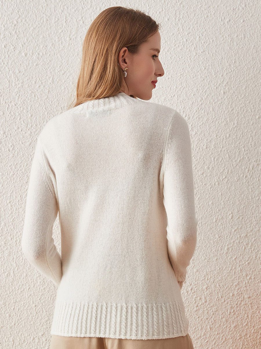 COMOBOCA 100% Cashmere Women's Mock Neck Knit Sweater