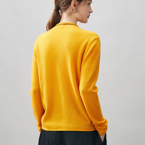 COMOBOCA 100% Cashmere Women's Round Neck Knit sweater