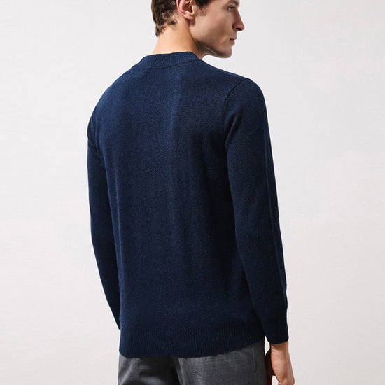 COMOBOCA 100% Cashmere Men's Mock Neck Knit Sweater