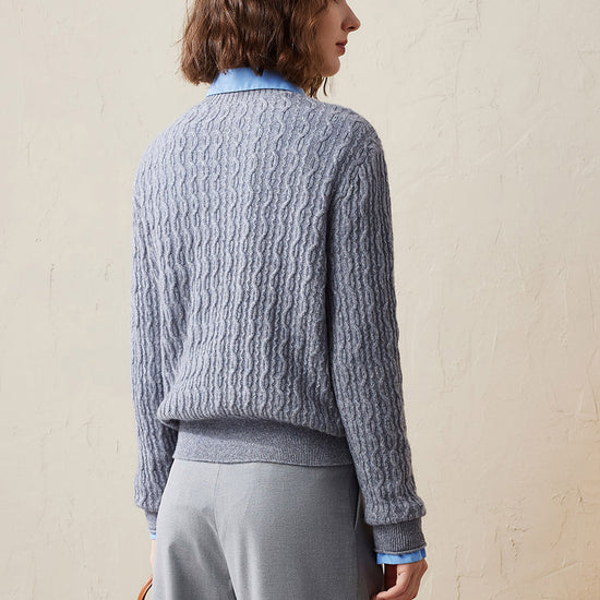 COMOBOCA 100% Cashmere Women's Classic Cable Knit Sweater