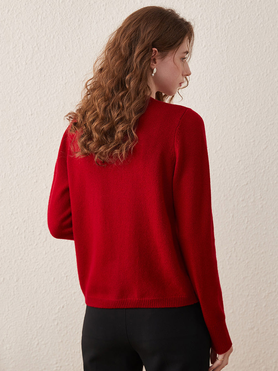 COMOBOCA 100% Wool Women's Cardigan Sweater