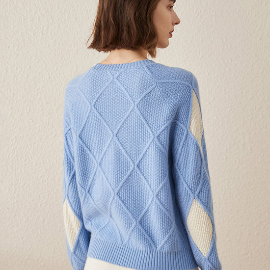 COMOBOCA 100% Cashmere Women's Sweater with Gold&Silver Threads