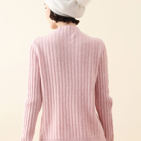 COMOBOCA 100% Cashmere Women's Mock Neck Knit Sweater