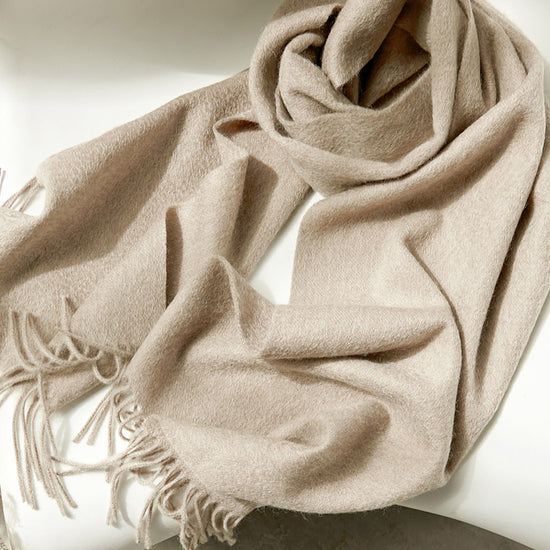 COMOBOCA 100% Wool Fringe Versatile Scarf