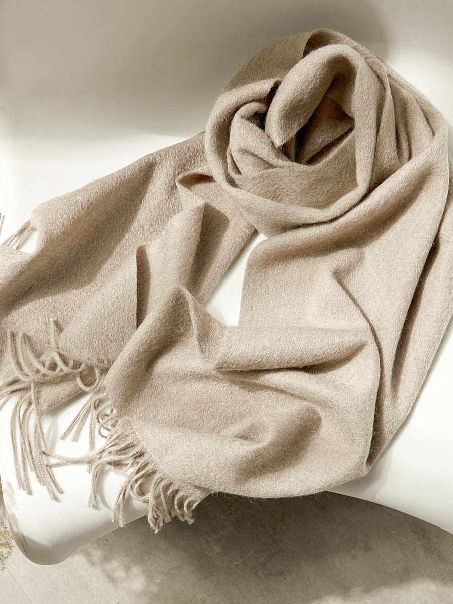 COMOBOCA 100% Wool Fringe Versatile Scarf