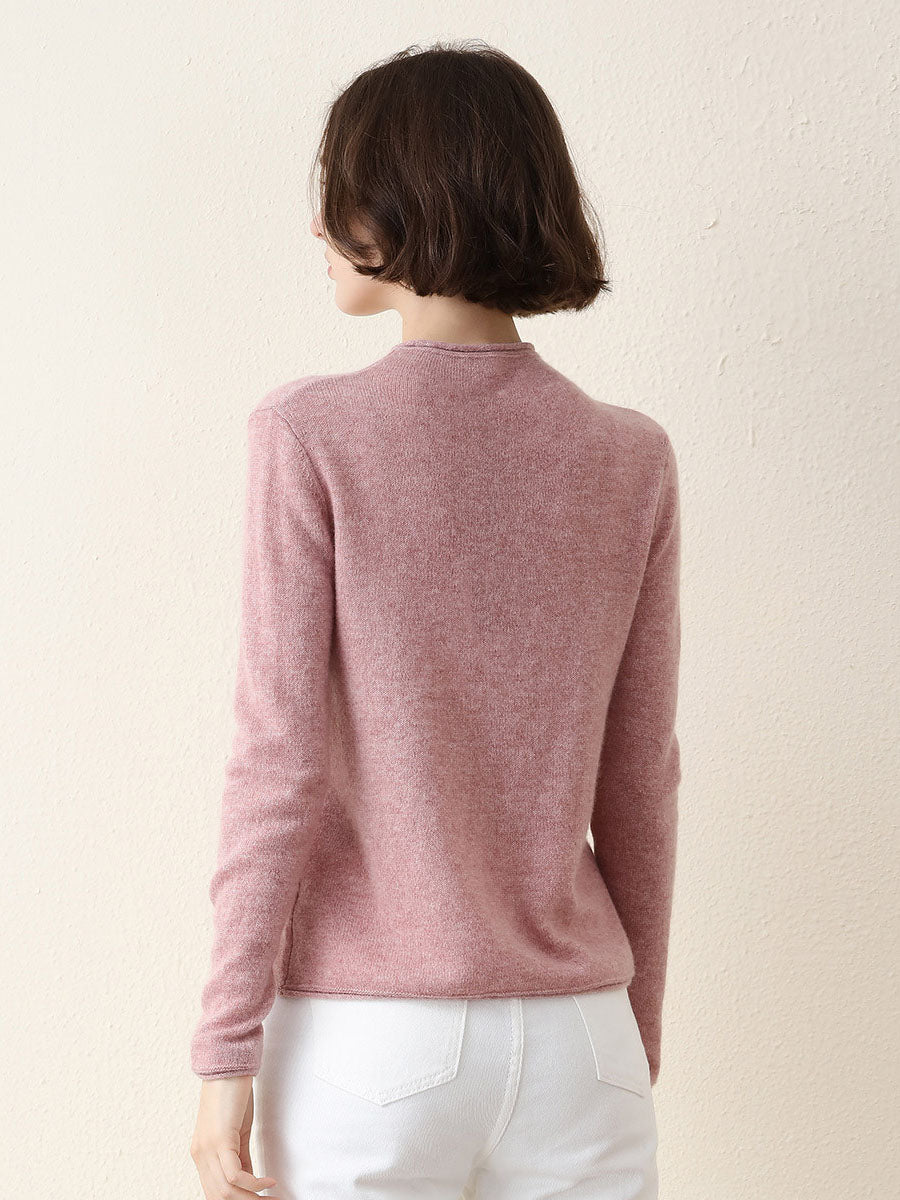 COMOBOCA 100% Cashmere Women's Round Neck Knit sweater