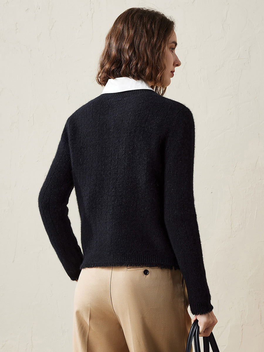 COMOBOCA 100% Cashmere Women's Knit Button Down Cardigan