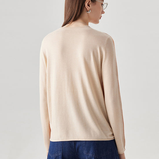 COMOBOCA Women's Reversible Color-Blocked Knit Sweater