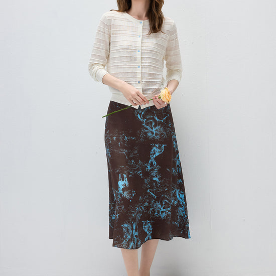 COMOBOCA Women's Textured Ribbed Knit Cardigan