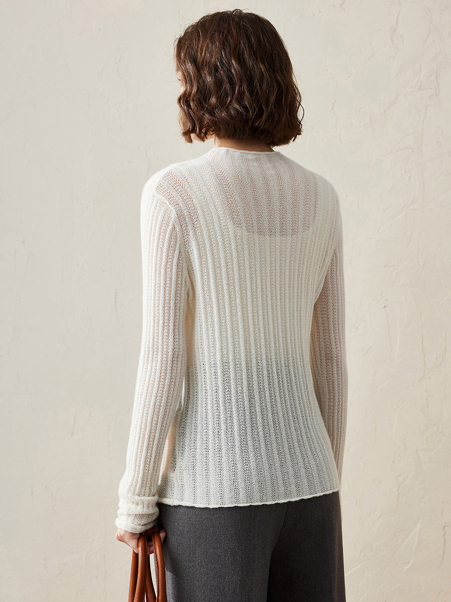 COMOBOCA Women's Ribbed Mock Neck Knit Sweater