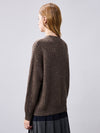 COMOBOCA 100% Cashmere Women's Openwork Knit Round Neck Sweater