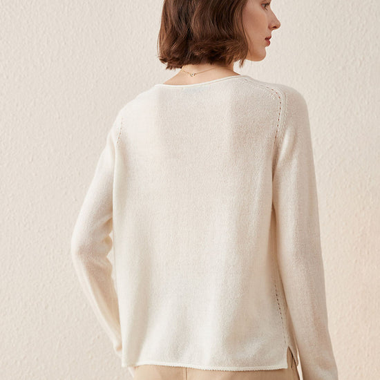 COMOBOCA 100% Cashmere Women's Loose Knit Sweater