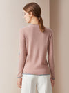 COMOBOCA 100% Cashmere Women's Sweater with Built-in Collar