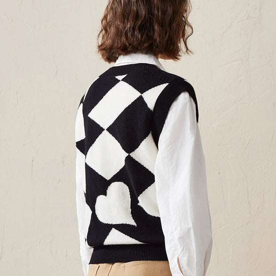 COMOBOCA 100% Cashmere Women's Vintage Inspired Knit Vest