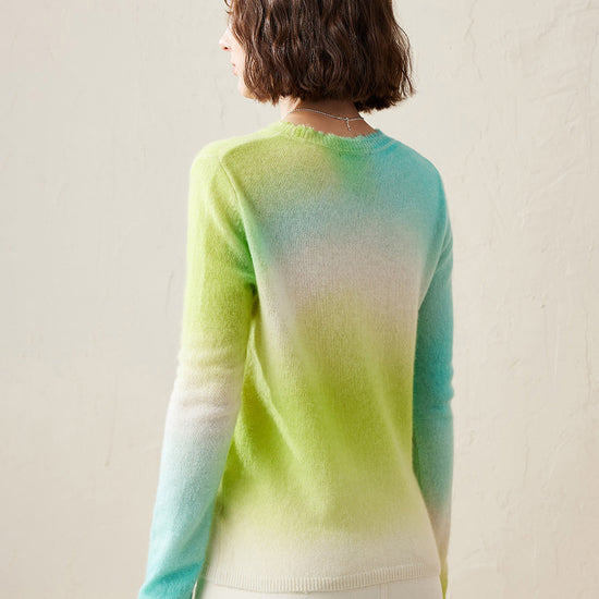 COMOBOCA 100% Cashmere Women's Gradient Ombre Sweater