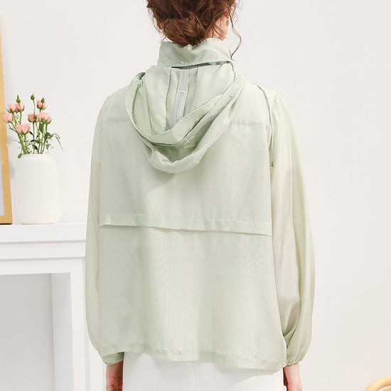 COMOBOCA 100% Mulberry Silk Women's Zip Up Hooded Jacket