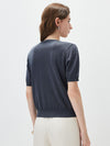 COMOBOCA Women's Elephant Intarsia Ribbed Knit T-Shirt