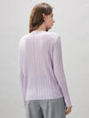 COMOBOCA Women's Ribbed Round Neck Knit Sweater