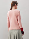 COMOBOCA 100% Cashmere Women's Color-Blocked Sleeve Knit Sweater