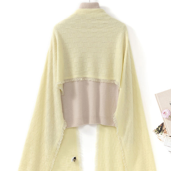 COMOBOCA 100% Cashmere Fringe Solid Color Shawl Scarf