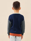 COMOBOCA 100% Wool Kids' Royal Embroidered Cable Knit Cardigan
