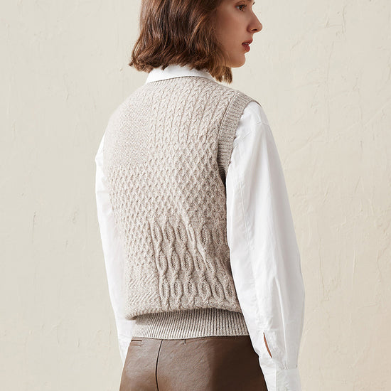 COMOBOCA 100% Cashmere Women's Knitted Sleeveless Sweater Vest