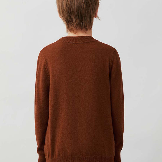 COMOBOCA 100% Wool Kids' Argyle Pattern Round Neck Sweater