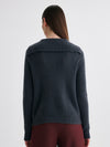 COMOBOCA 100% Cashmere Women's Cable Sailor Collar Sweater