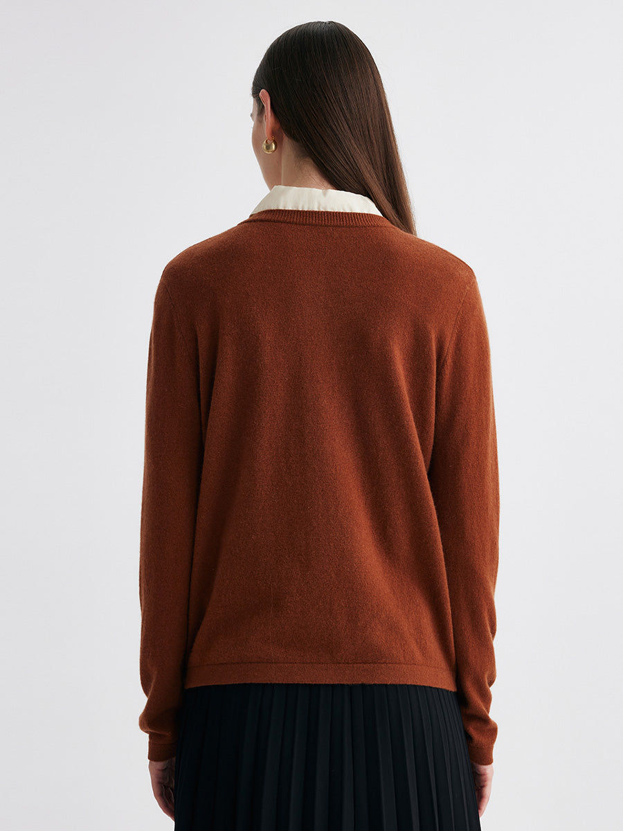 COMOBOCA 100% Cashmere Women's Button-Up Cardigan