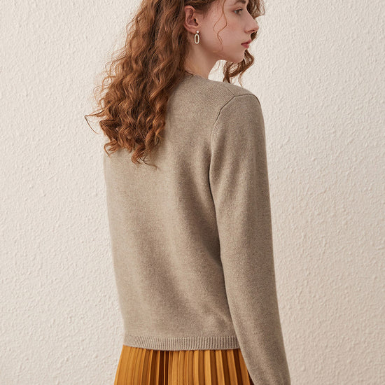 COMOBOCA 100% Wool Women's Cardigan Sweater