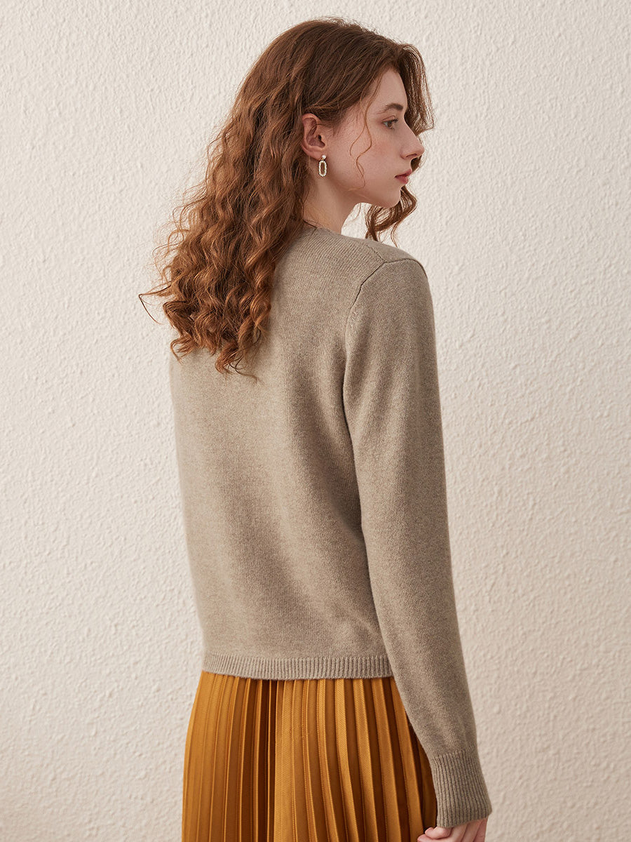 COMOBOCA 100% Wool Women's Cardigan Sweater