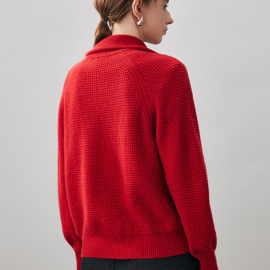 COMOBOCA 100% Cashmere Women's Double Zip Knit Cardigan