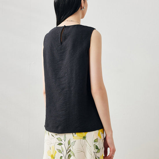 COMOBOCA Women's Textured Back Keyhole Tank Top