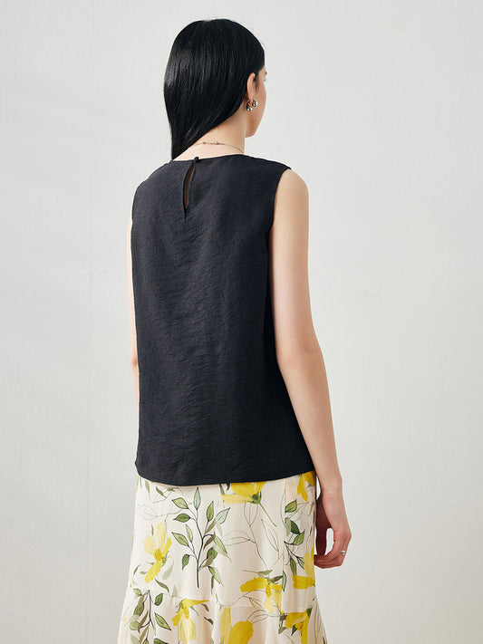 COMOBOCA Women's Textured Back Keyhole Tank Top