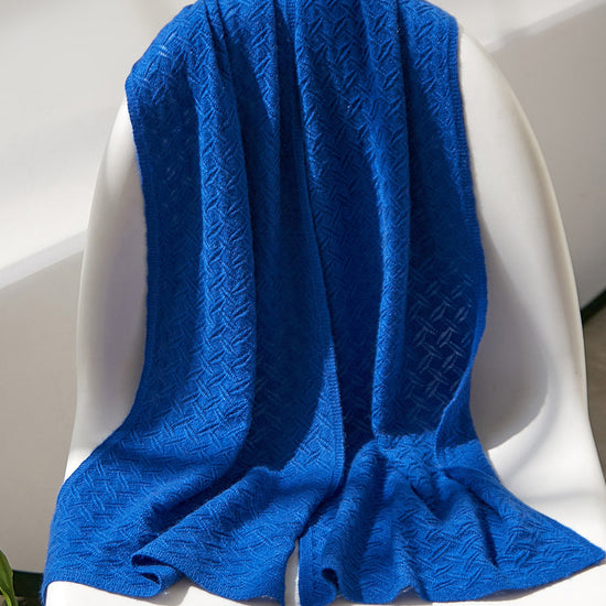 COMOBOCA 100% Cashmere Solid Color Knit Scarf