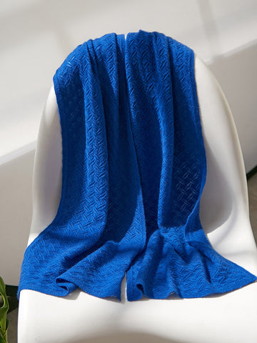 COMOBOCA 100% Cashmere Solid Color Knit Scarf
