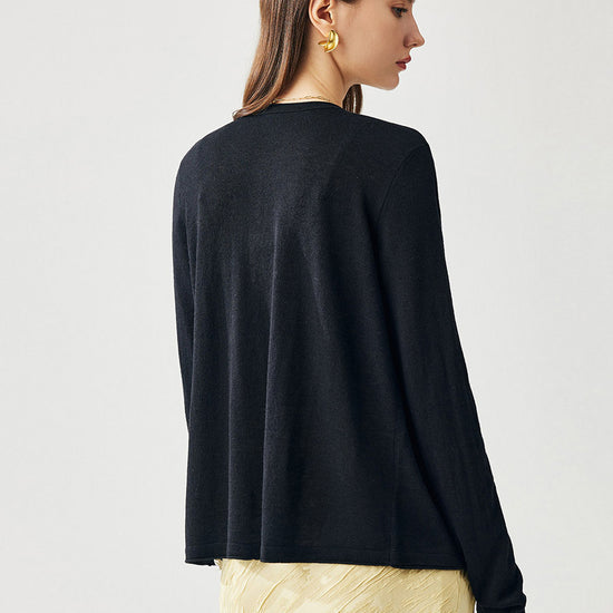 COMOBOCA Women's Button-Up Cardigan with Cable Knit Detail