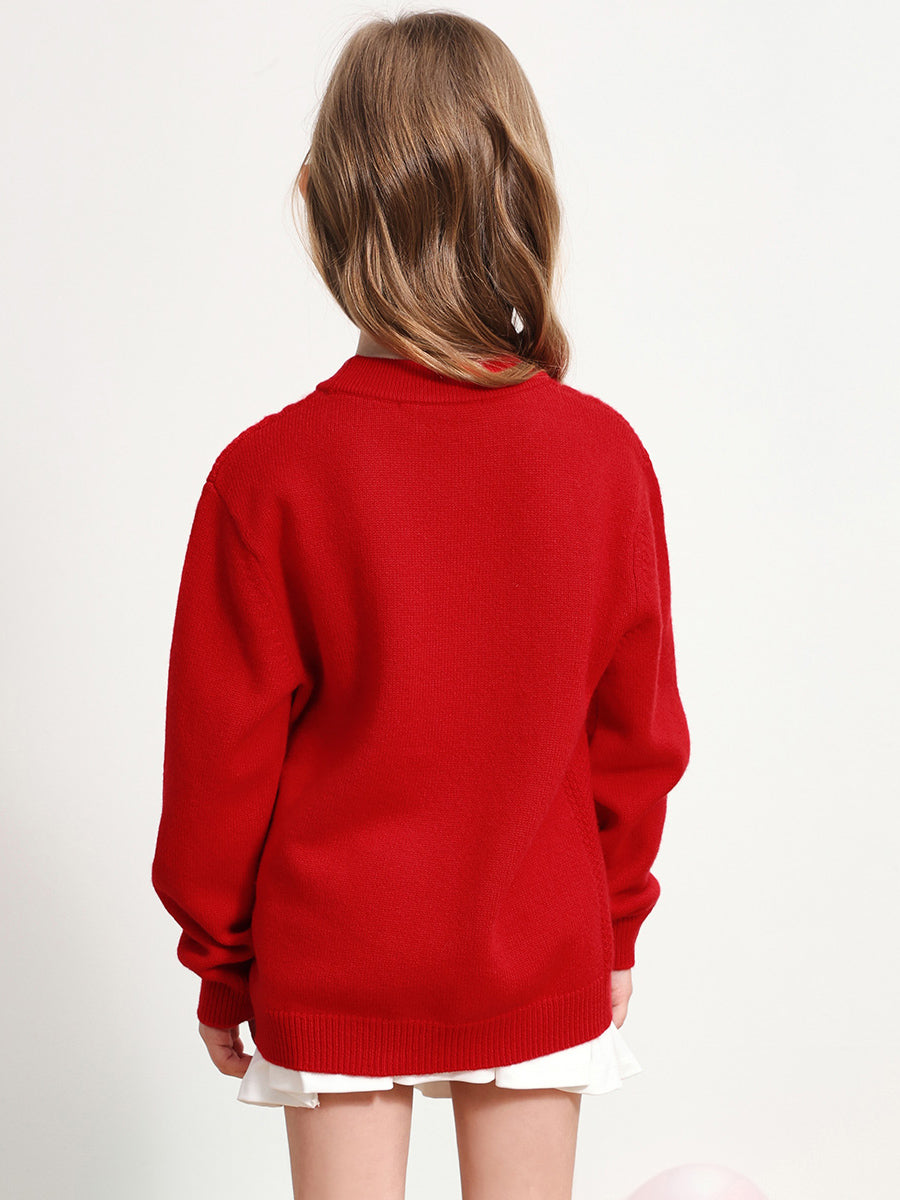 COMOBOCA 100% Wool Kids' Round Neck Sweater