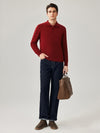 COMOBOCA 100% Cashmere Men's Knit Polo Pullover Sweater