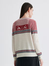 COMOBOCA 100% Cashmere Women's Fair Isle Reindeer Sweater
