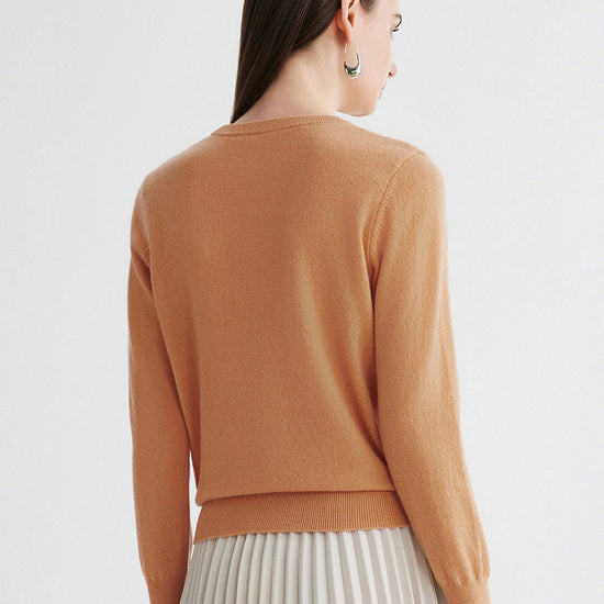 COMOBOCA 100% Cashmere Women's Round Neck Sweater