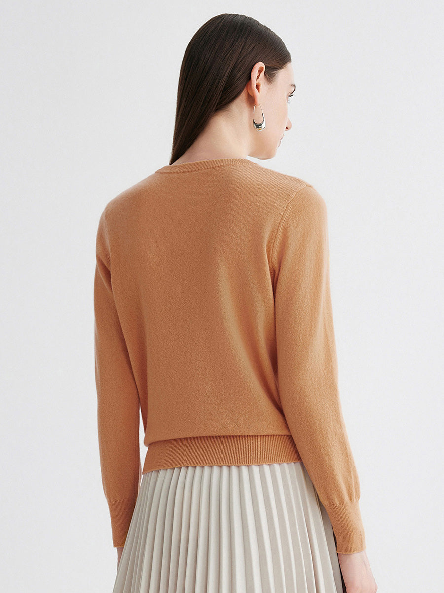 COMOBOCA 100% Cashmere Women's Round Neck Sweater