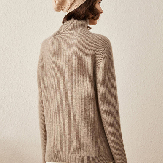 COMOBOCA 100% Cashmere Women's Turtleneck Knit Sweater