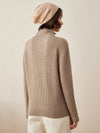 COMOBOCA 100% Cashmere Women's Turtleneck Knit Sweater